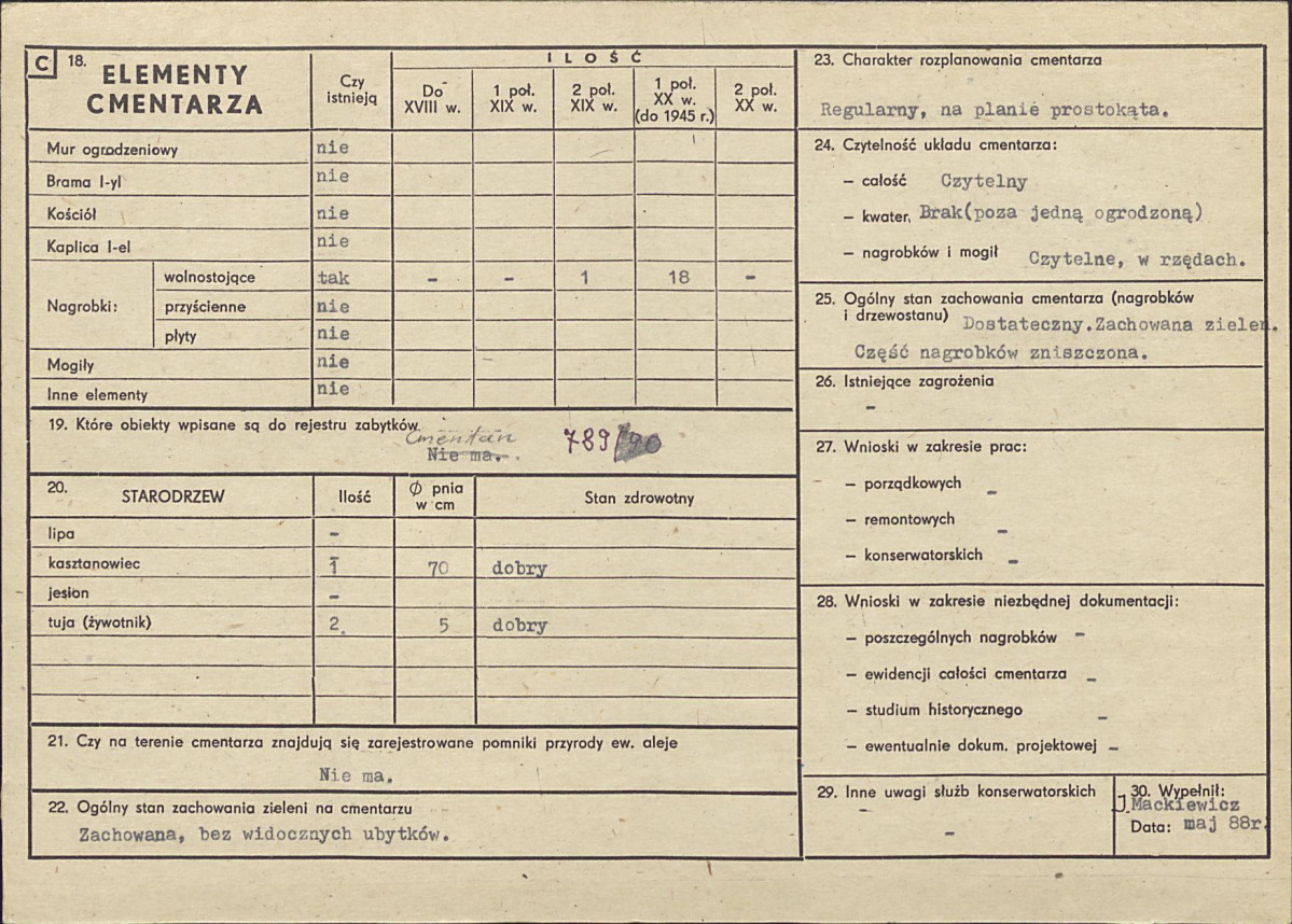 Karta cmentarza, skan nr 2