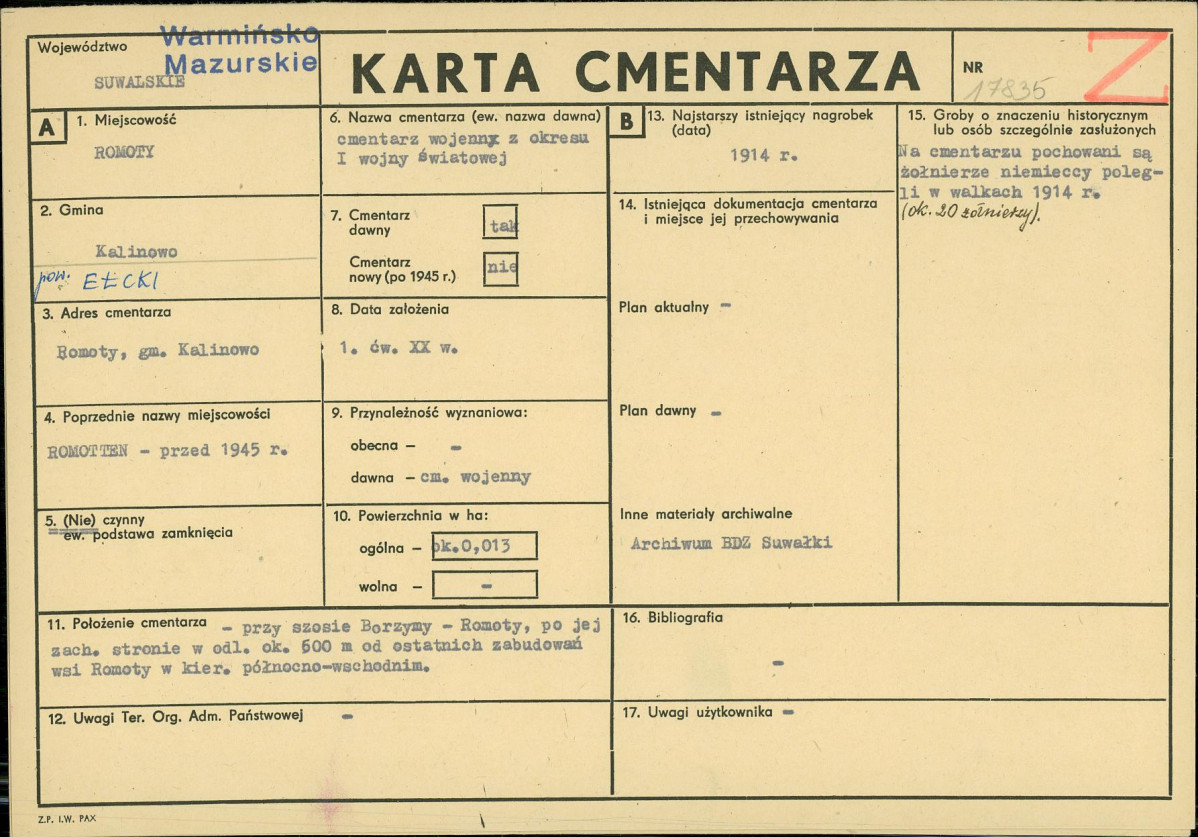 Karta cmentarza, skan nr 1