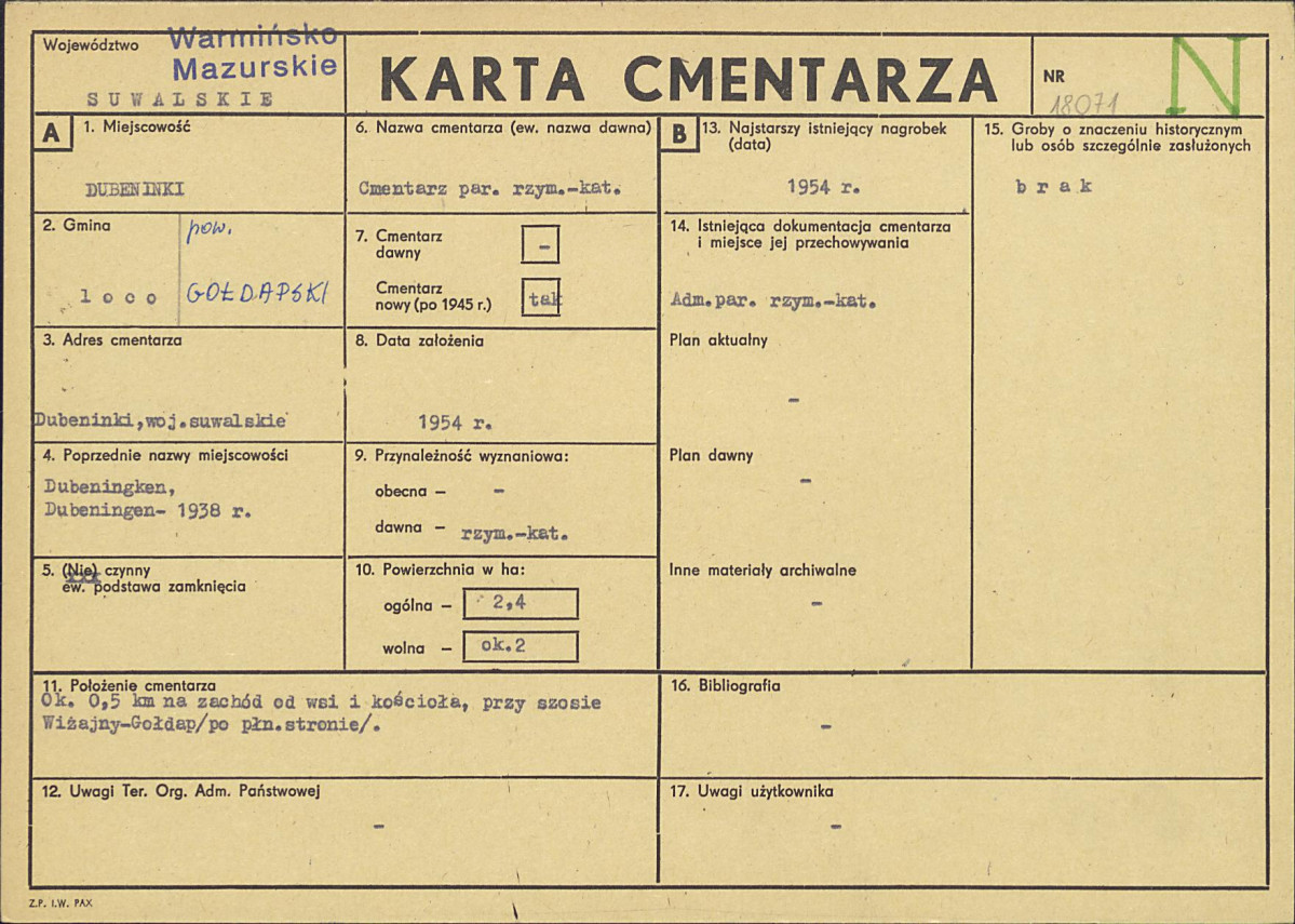 Karta cmentarza, skan nr 1