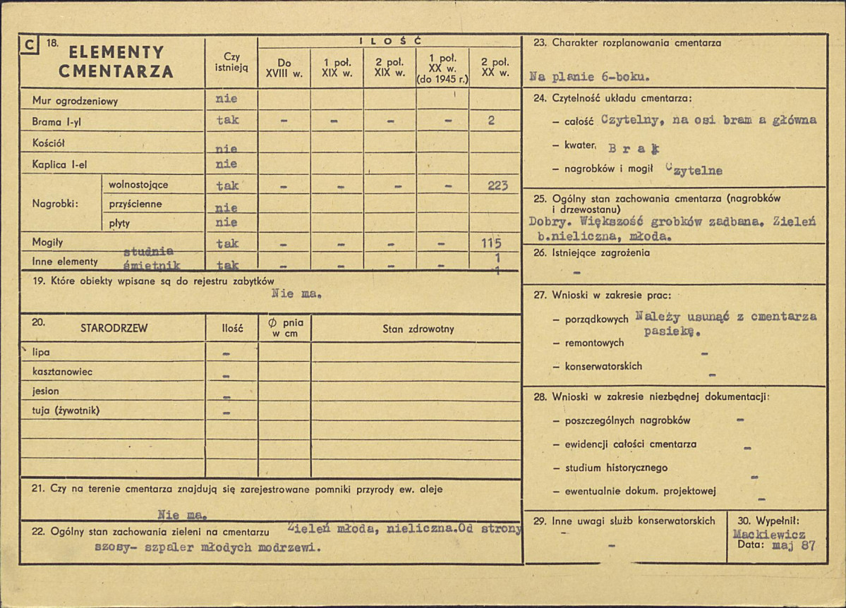 Karta cmentarza, skan nr 2