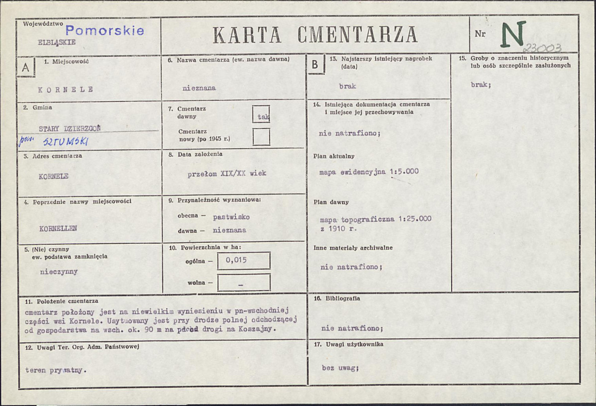 KC - Karta cmentarza, skan nr 1