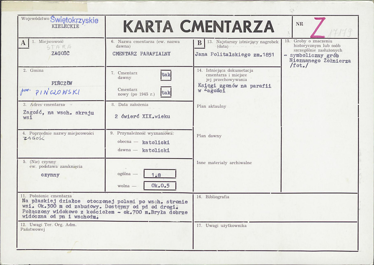 Karta cmentarza, skan nr 1