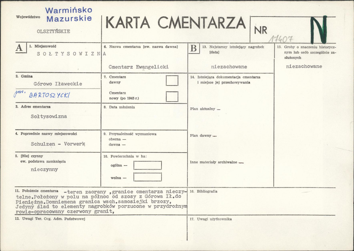 KC - Karta cmentarza, skan nr 1
