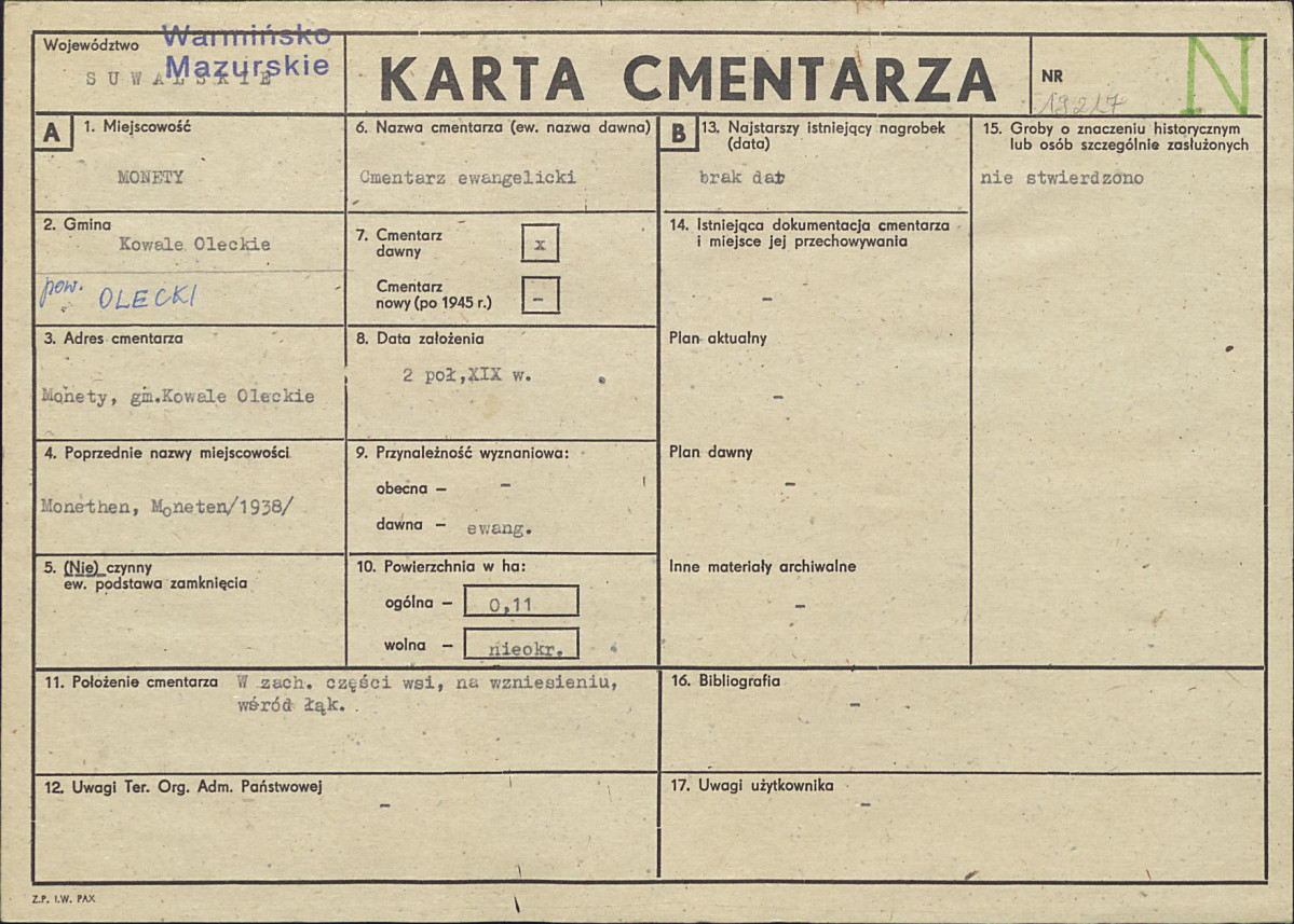 Karta cmentarza, skan nr 1