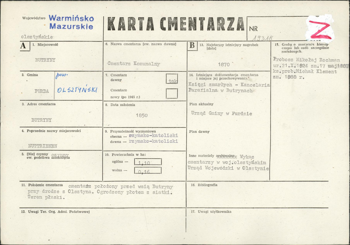 Karta cmentarza, skan nr 1