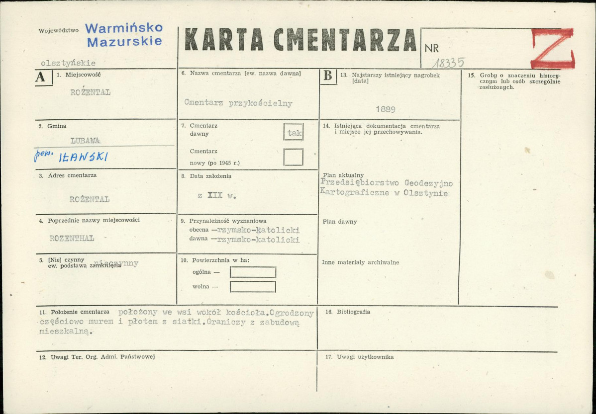 Karta cmentarza, skan nr 1