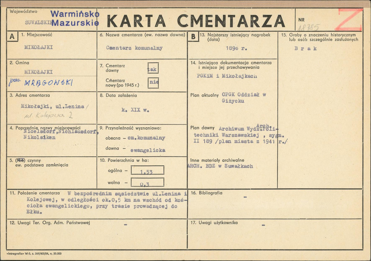 Karta cmentarza, skan nr 1