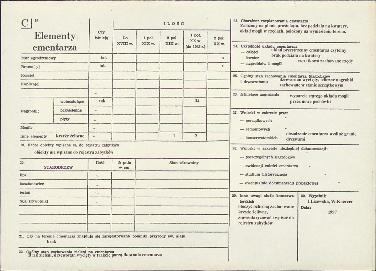 Karta cmentarza, skan nr 2