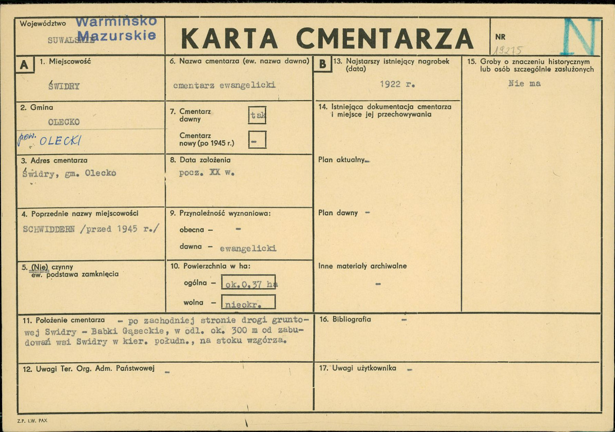 Karta cmentarza, skan nr 1