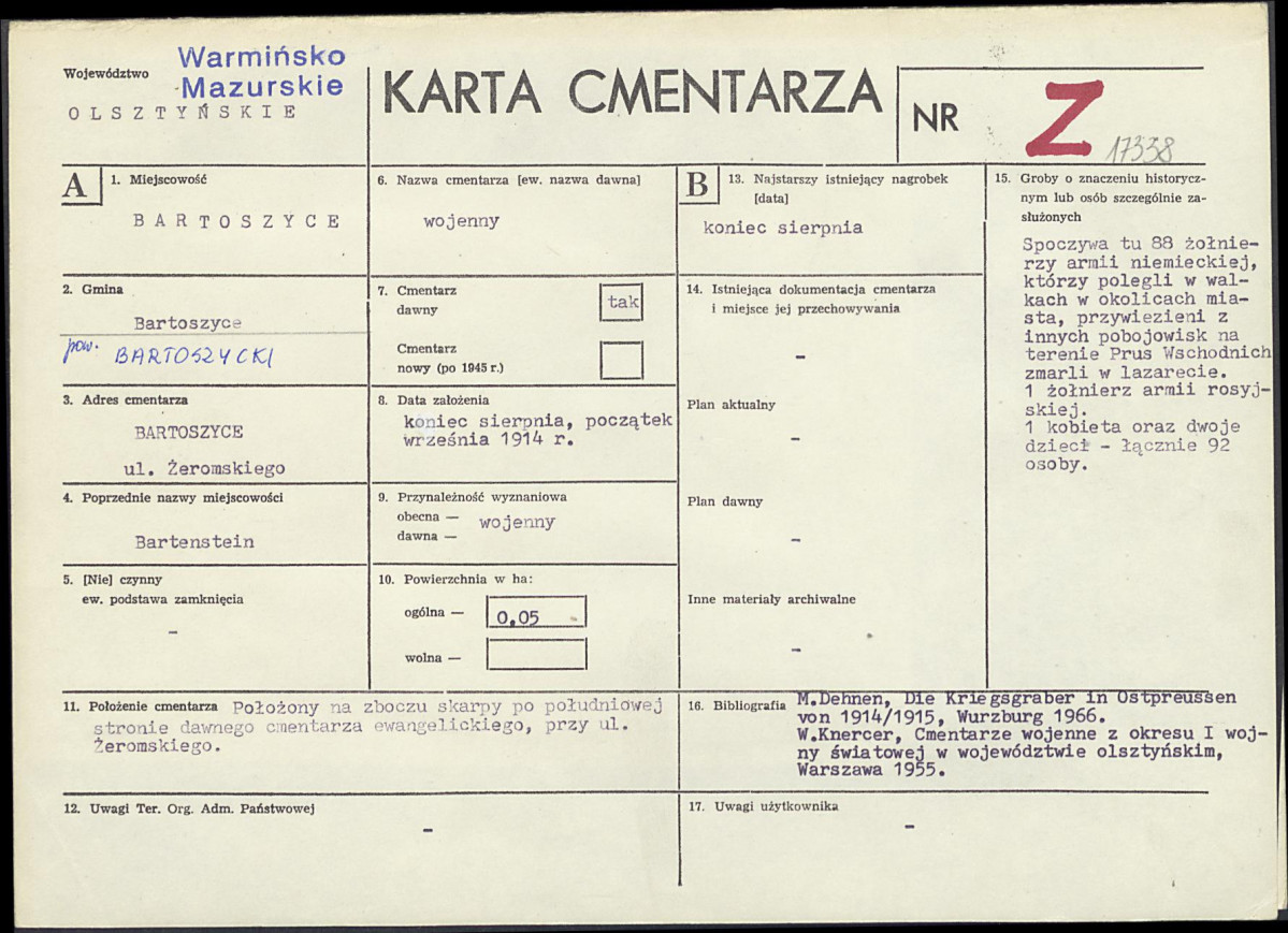 Karta cmentarza, skan nr 1