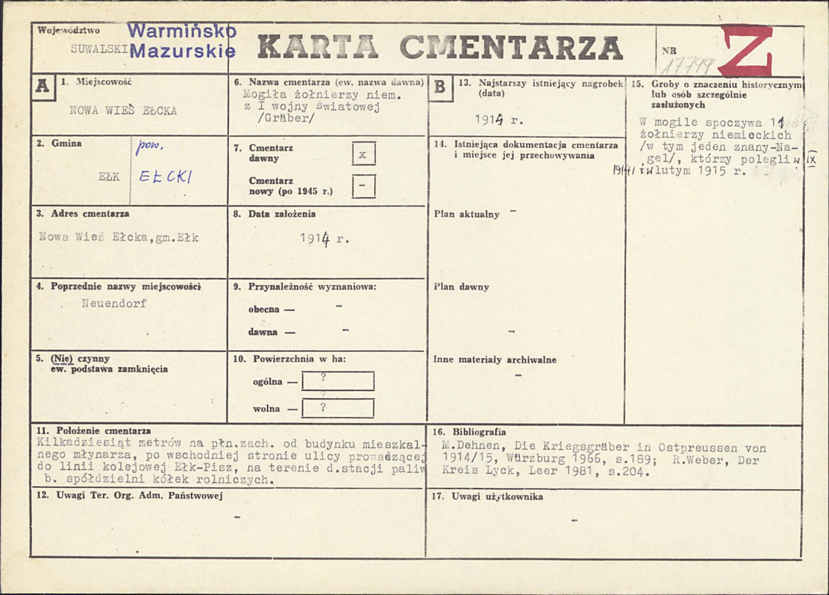 Karta cmentarza, skan nr 1