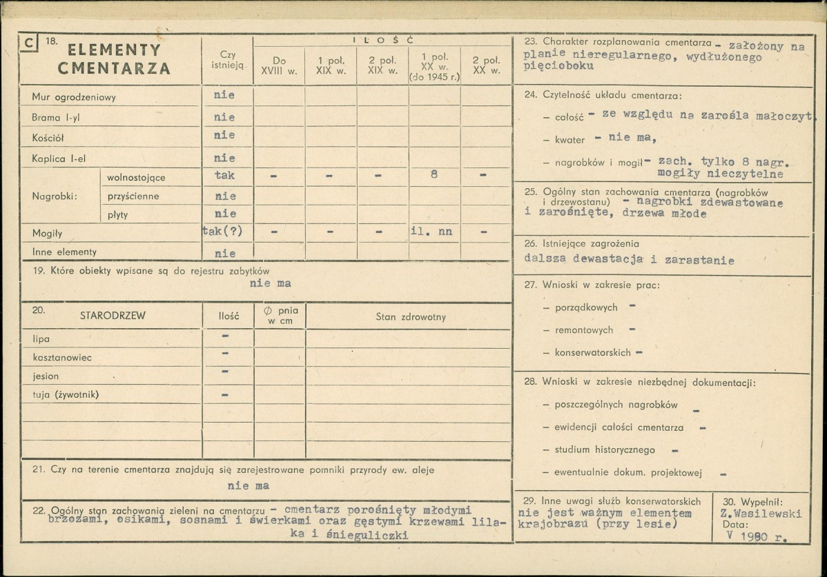 Karta cmentarza, skan nr 2