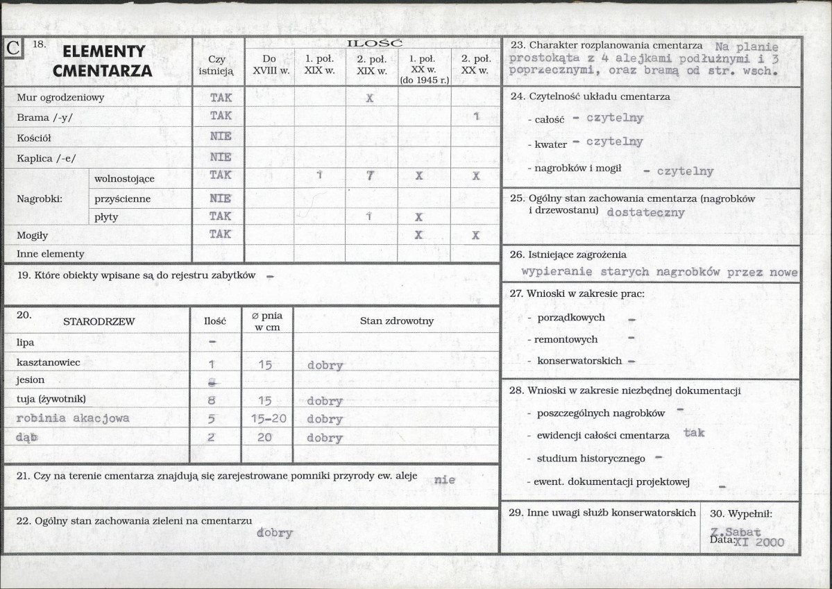 Karta cmentarza, skan nr 2