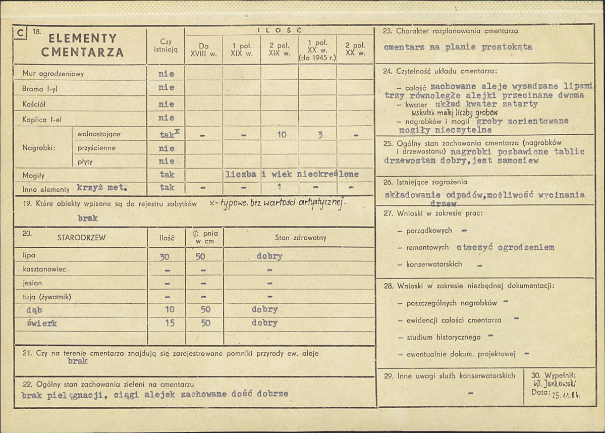 Karta cmentarza, skan nr 2