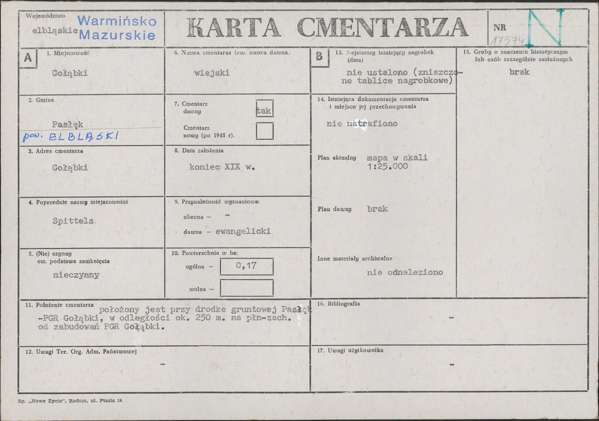 Karta cmentarza, skan nr 1