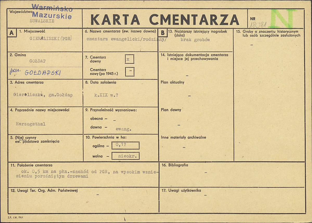 Karta cmentarza, skan nr 1