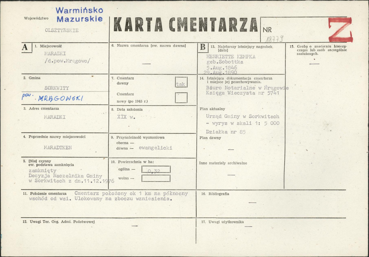 Karta cmentarza, skan nr 1