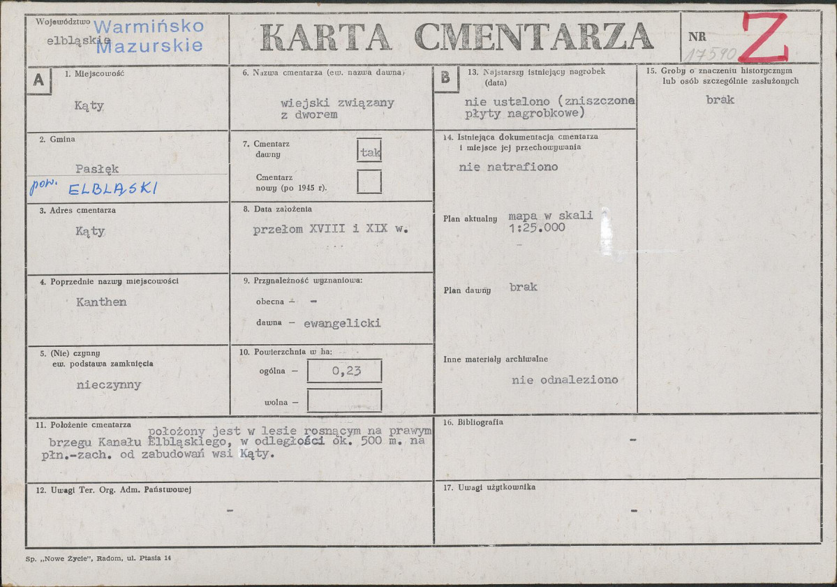 Karta cmentarza, skan nr 1