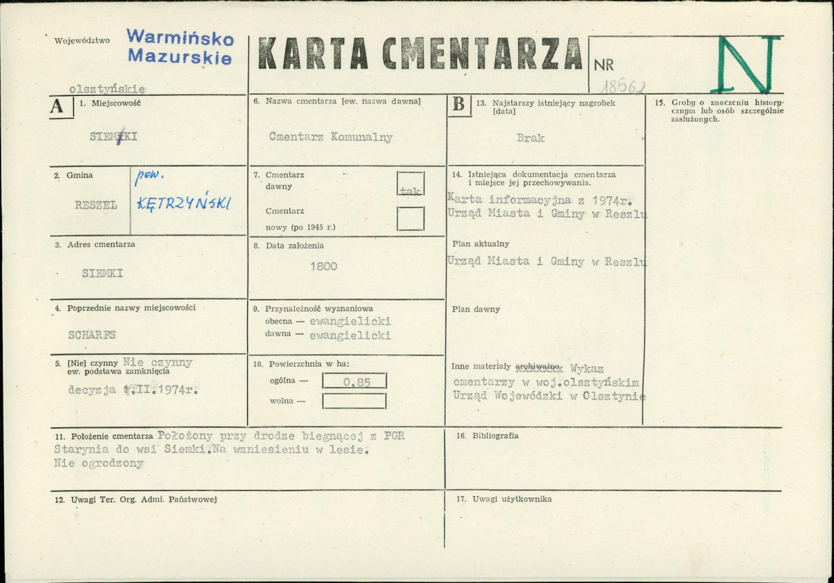 Karta cmentarza, skan nr 1