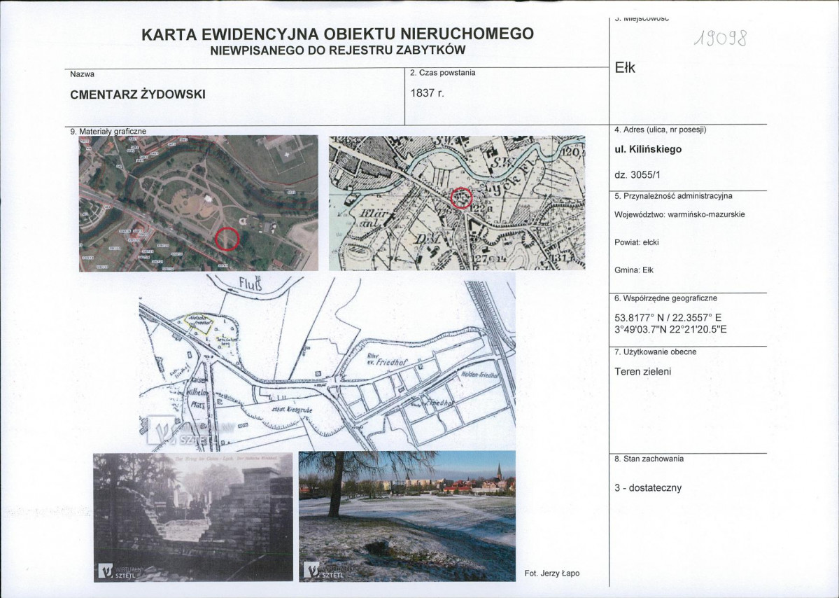 Karta obiektu niewpisanego do rejestru, skan nr 1
