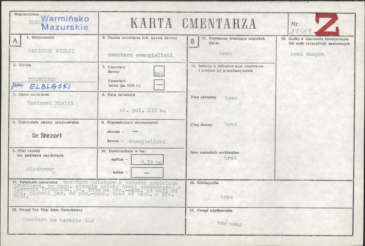 Karta cmentarza, skan nr 1