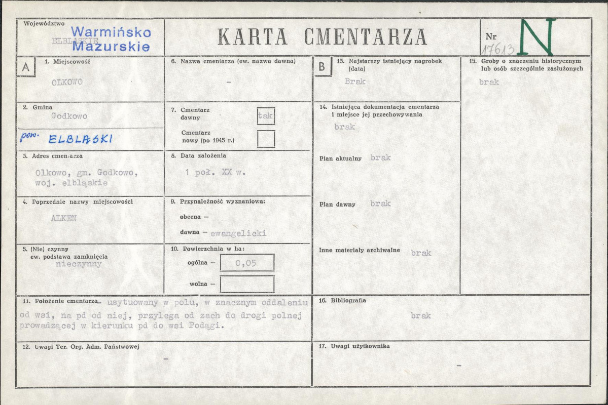 Karta cmentarza, skan nr 1