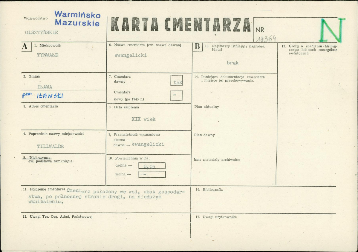 Karta cmentarza, skan nr 1