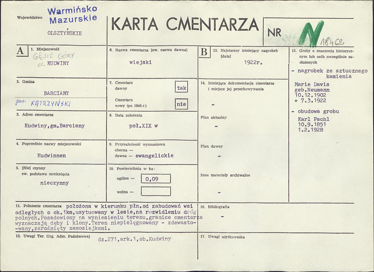 Karta cmentarza, skan nr 1