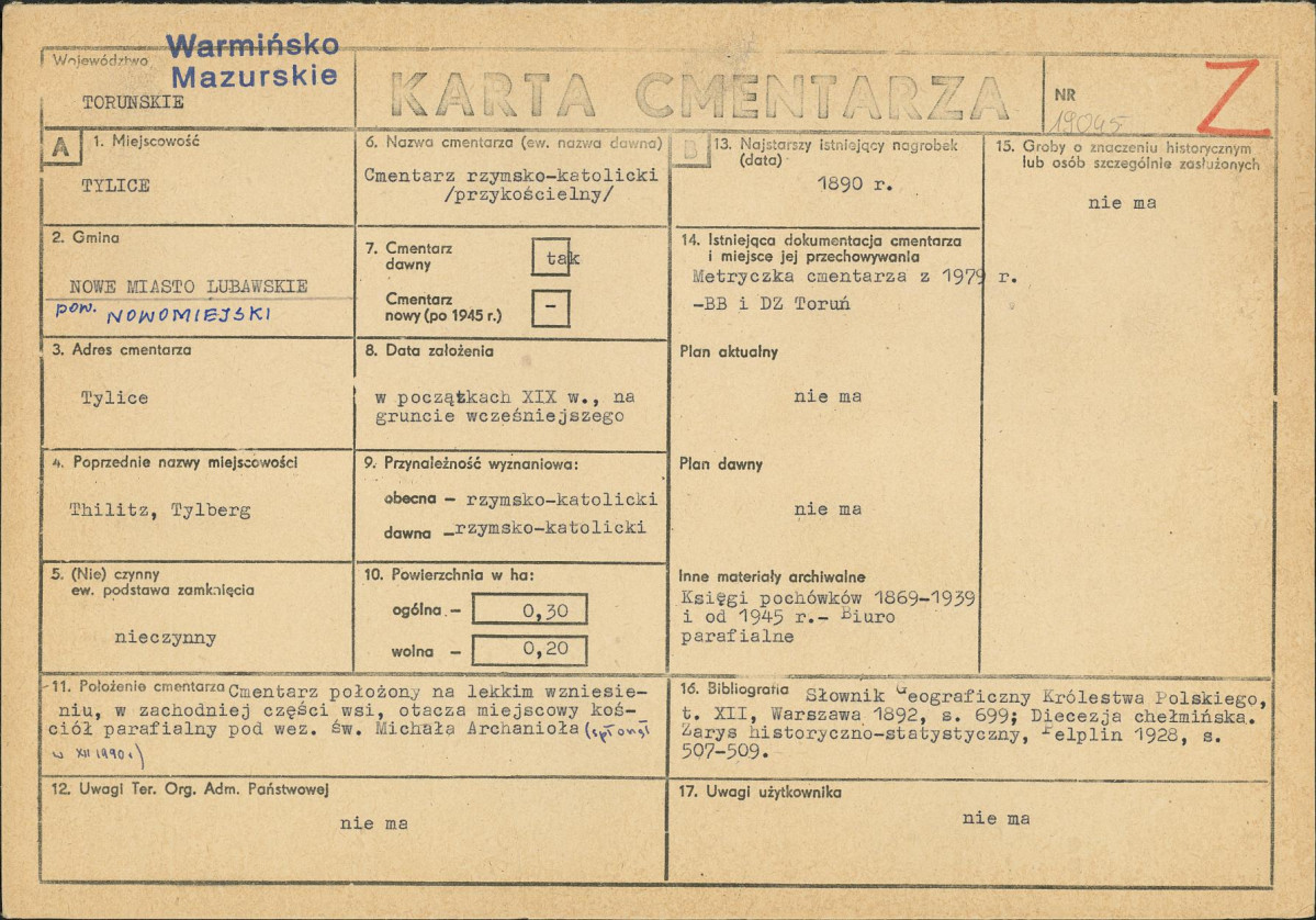 Karta cmentarza, skan nr 1
