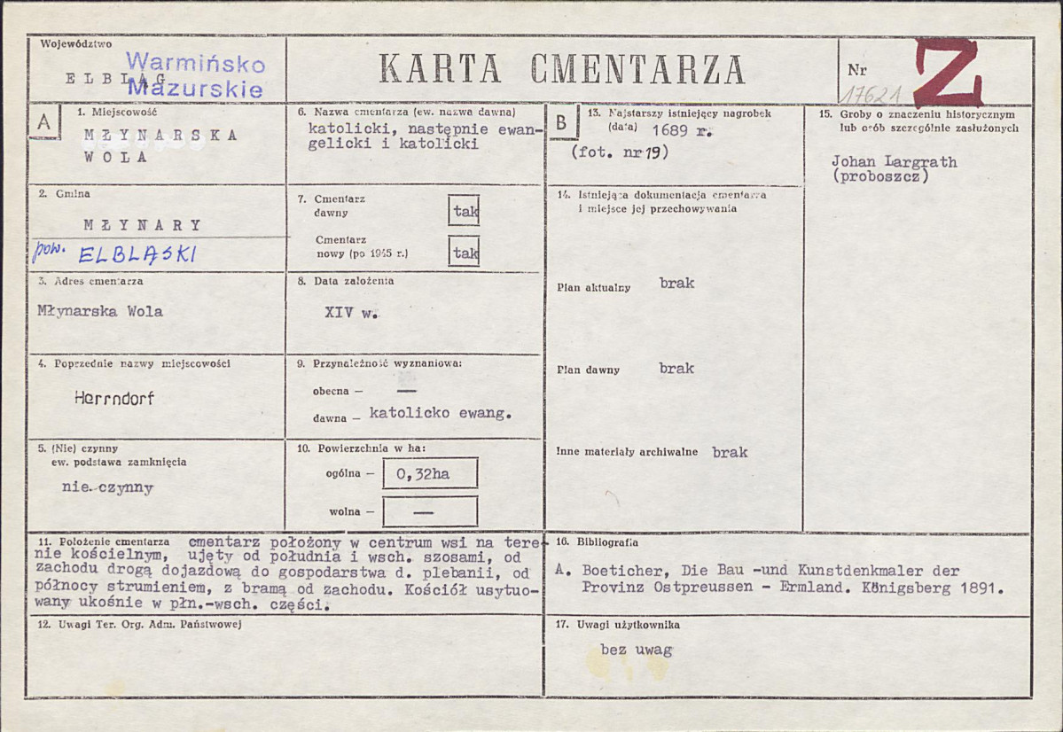 Karta cmentarza, skan nr 1