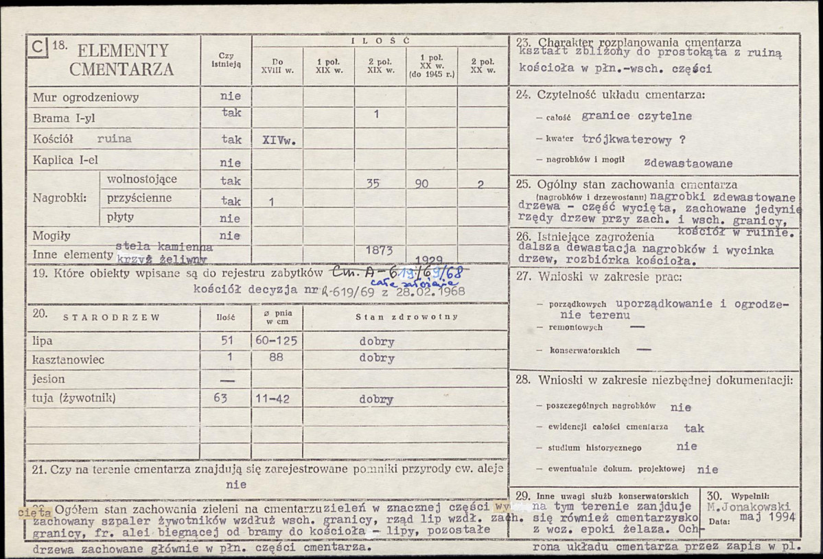 Karta cmentarza, skan nr 2