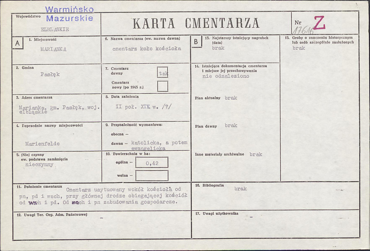 Karta cmentarza, skan nr 1