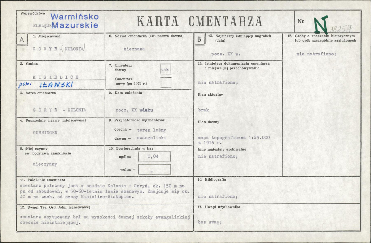 Karta cmentarza, skan nr 1