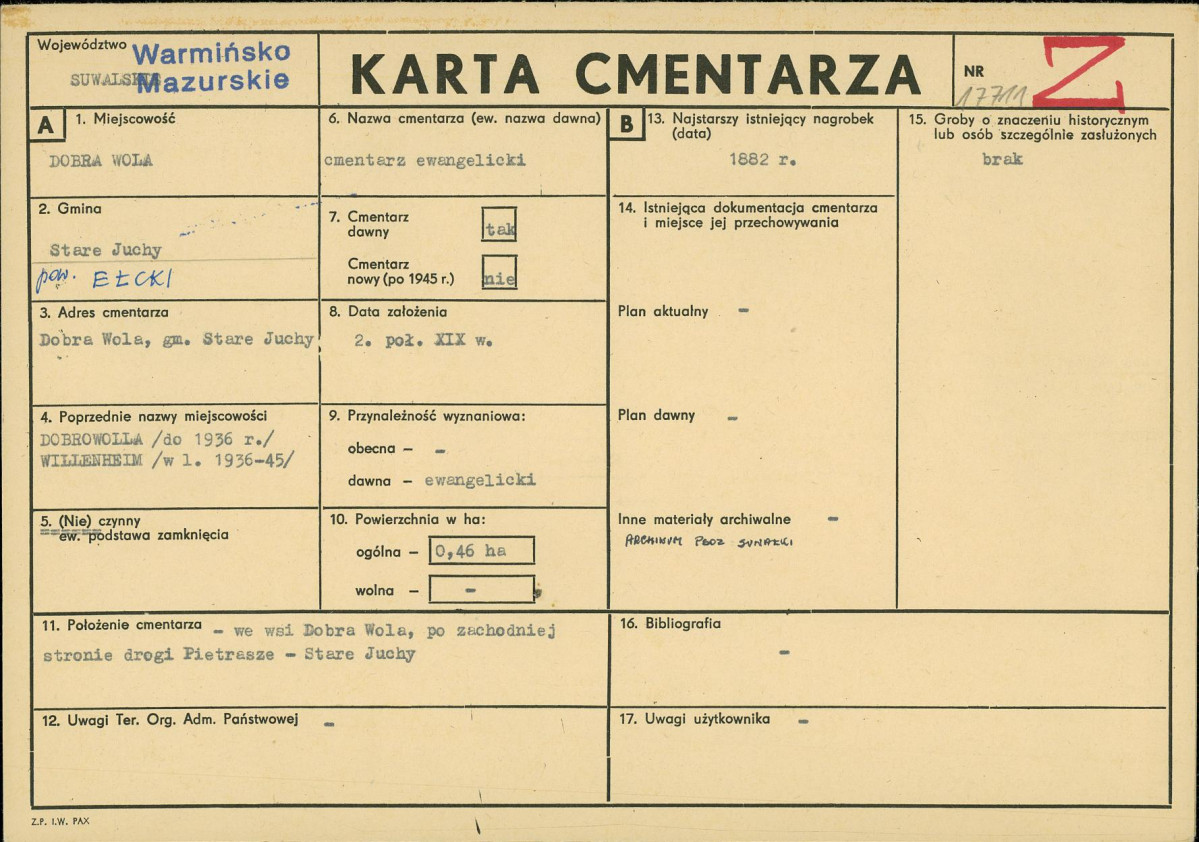 Karta cmentarza, skan nr 1