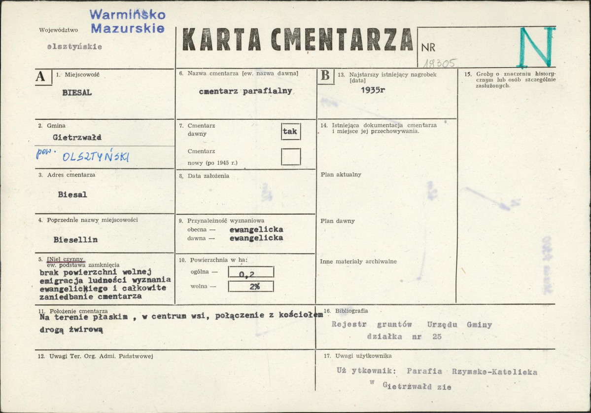 Karta cmentarza, skan nr 1