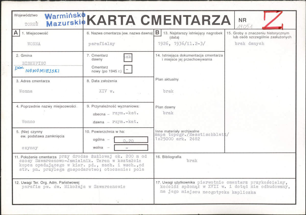 Karta cmentarza, skan nr 1