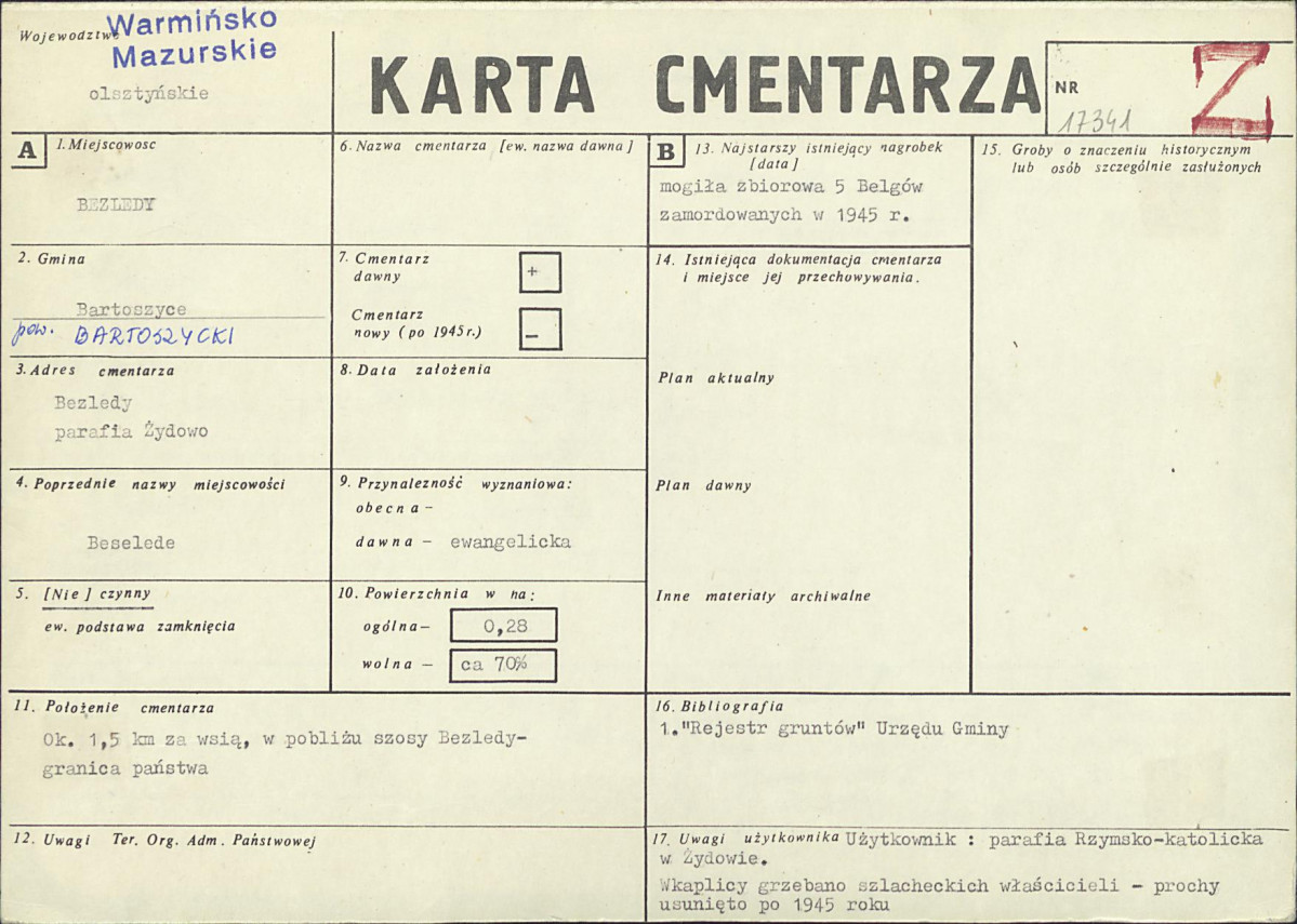 Karta cmentarza, skan nr 1