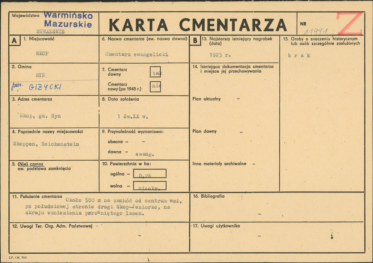 Karta cmentarza, skan nr 1