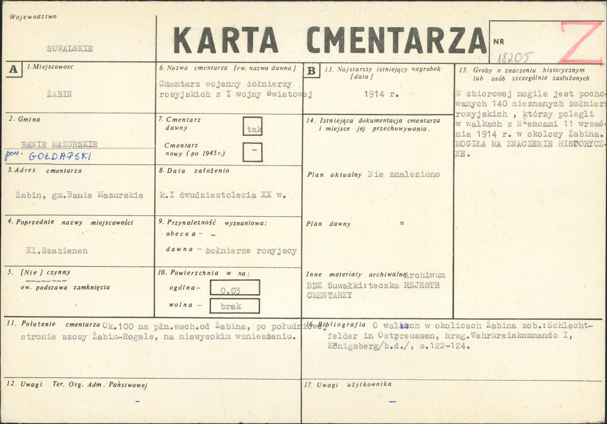 Karta cmentarza, skan nr 1