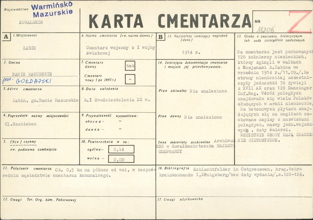 Karta cmentarza, skan nr 1