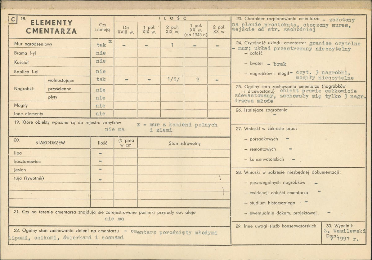 Karta cmentarza, skan nr 2