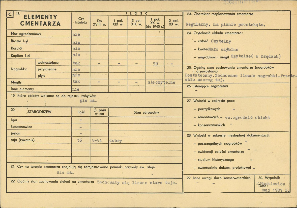 Karta cmentarza, skan nr 2
