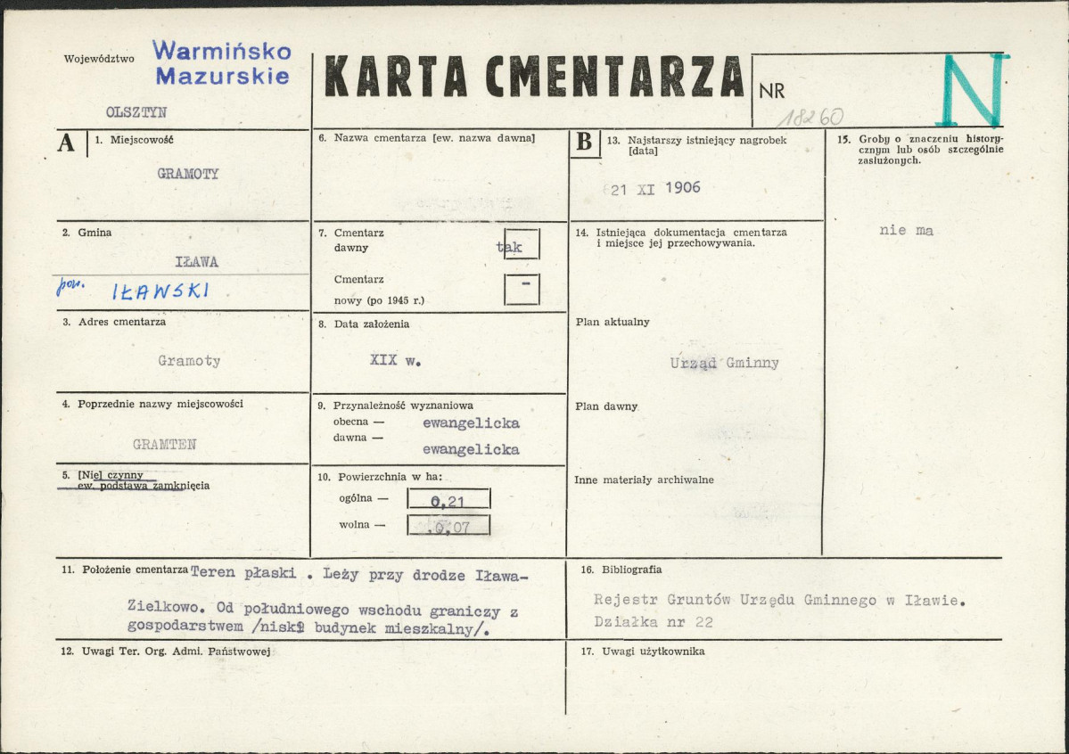 Karta cmentarza, skan nr 1