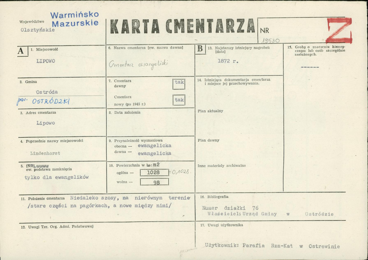 Karta cmentarza, skan nr 1