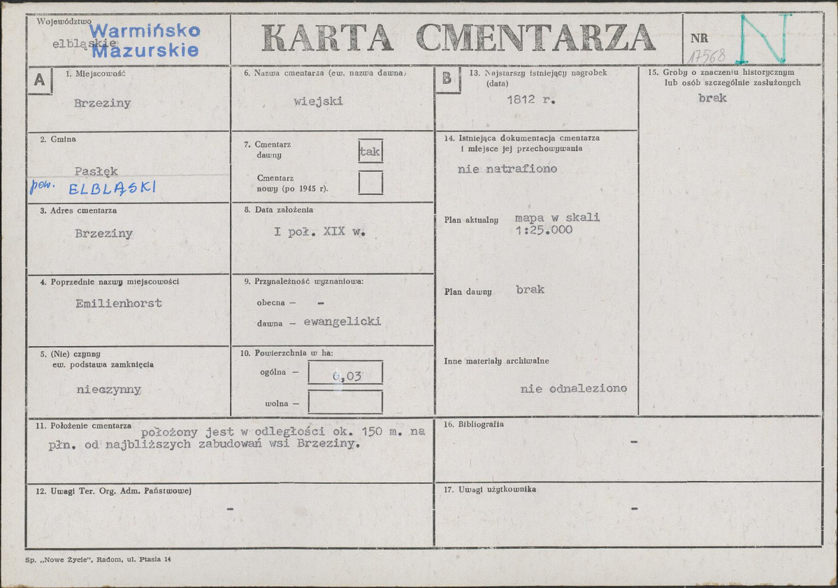 Karta cmentarza, skan nr 1