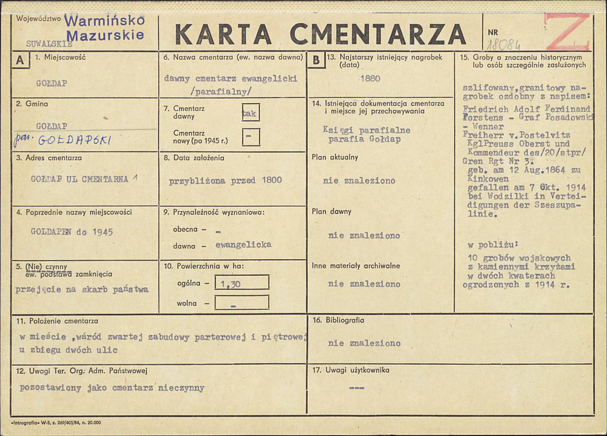 Karta cmentarza, skan nr 1
