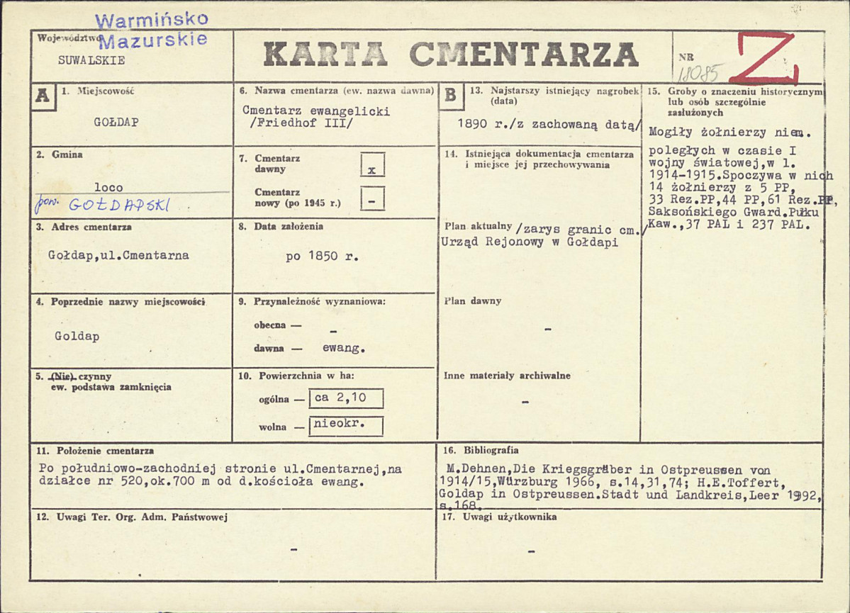 Karta cmentarza, skan nr 1