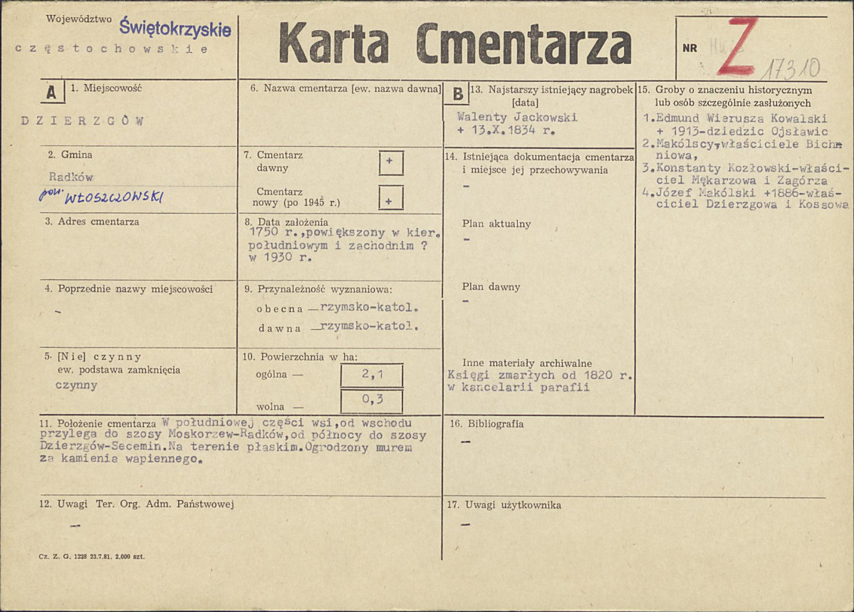Karta cmentarza, skan nr 1