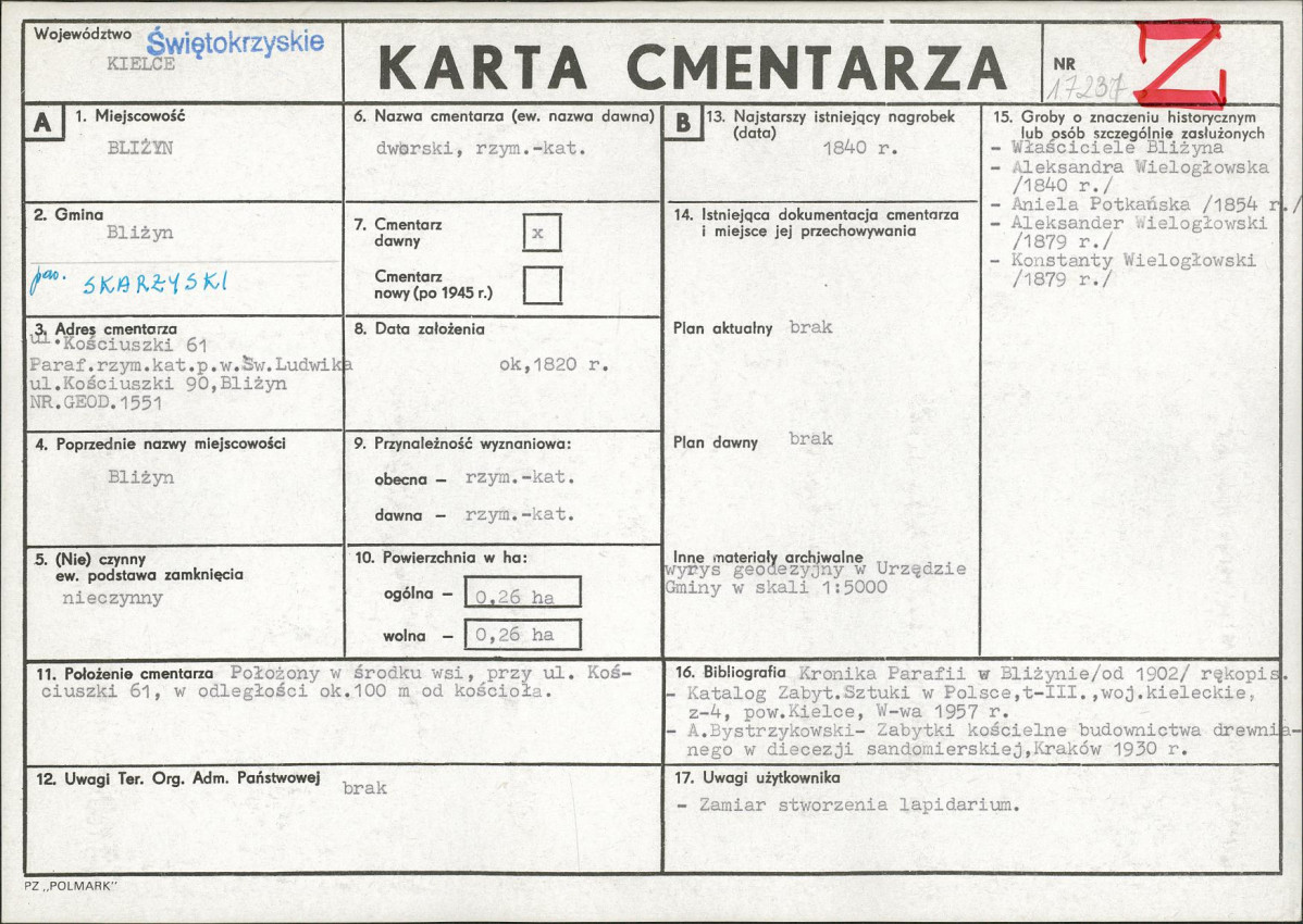 Karta cmentarza, skan nr 1