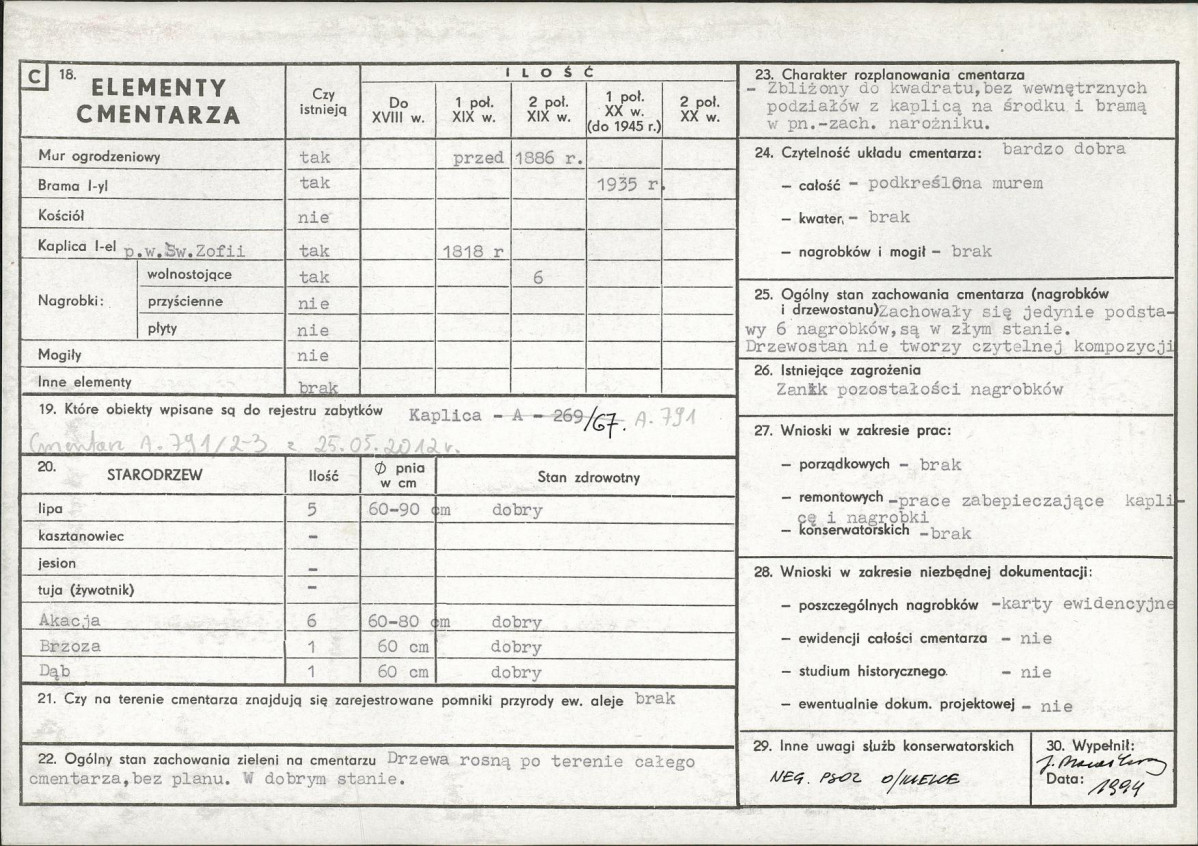 Karta cmentarza, skan nr 2